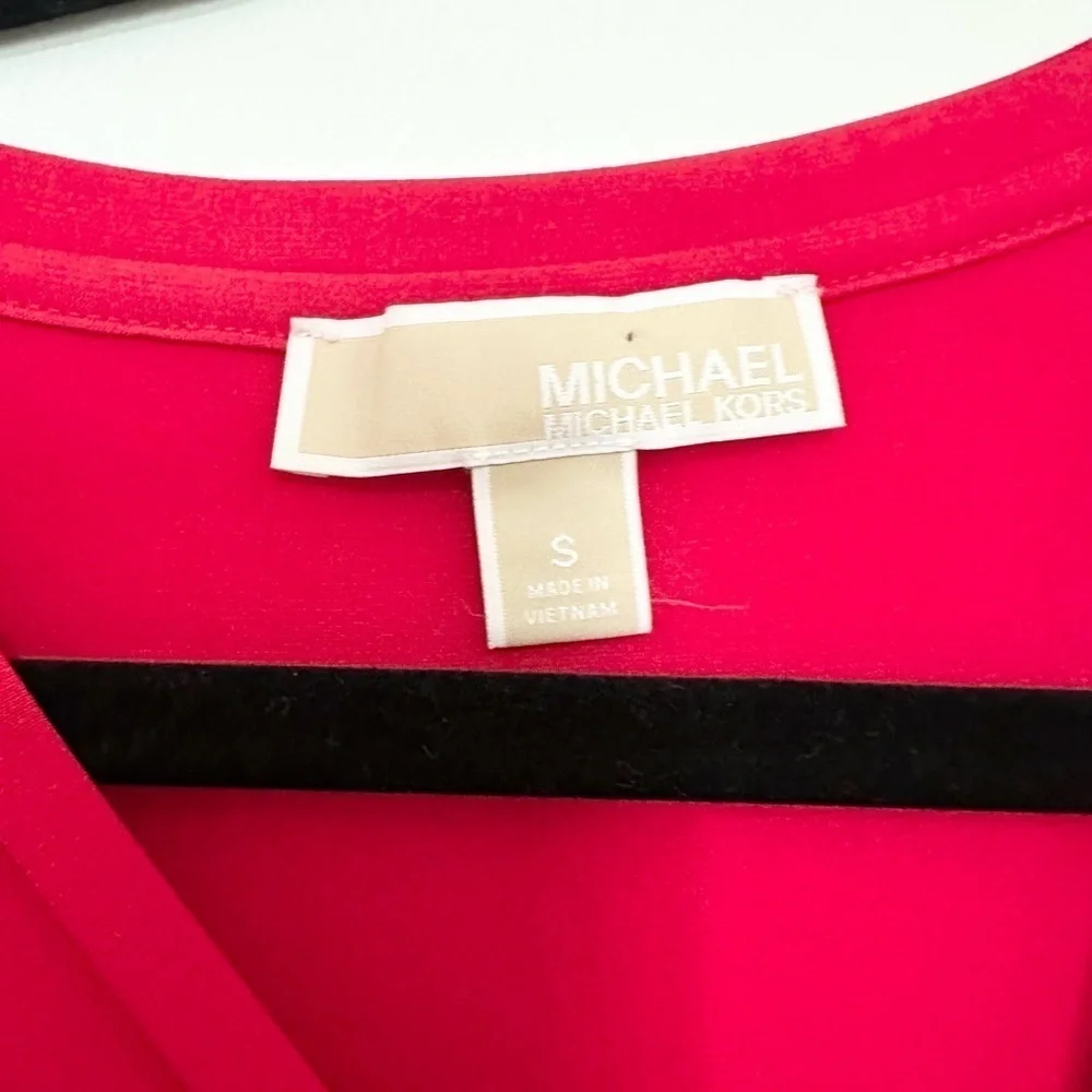 Micheal Kors shift dress Elegant Red Ruffle Sleeve Dress size small